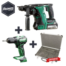PACK PROMO HIKOKI PERFO SS FIL DH18DBL + VISSEUSE DS18DD + 1 MALETTE FORETS/BURINS OFFERTE